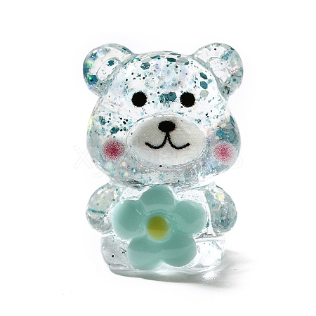 Transparent Resin Little Bear Ornament RESI-S015-01I-1