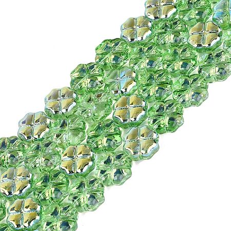 Baking Paint Electroplate Transparent Glass Beads Strands EGLA-Q136-04A-10-1
