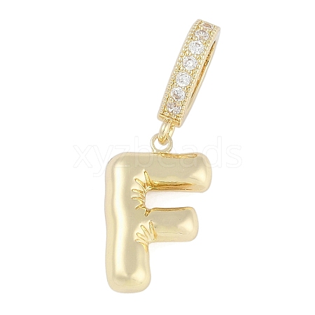 Brass Micro Pave Clear Cubic Zirconia Pendants KK-M289-01F-G-1