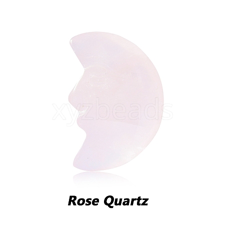 Natural Rose Quartz Carved Healing Moon Figurines PW-WG61820-08-1