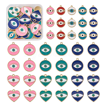 Craftdady 44Pcs 11 Style Rack Plating Alloy Enamel Pendants FIND-CD0001-37-1