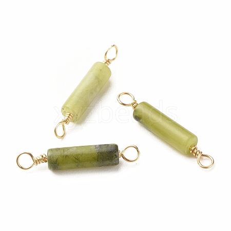 Natural Taiwan Jade Connector Charms PALLOY-JF01454-06-1