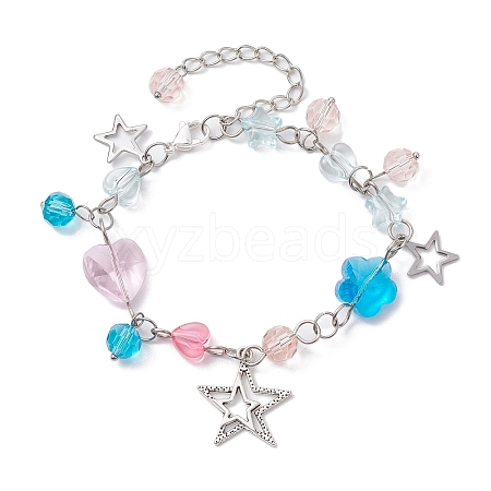 Alloy Star Charms Braclets BJEW-JB10230-1