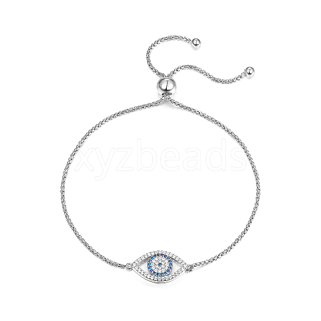 S925 Silver Devil Eye Bracelet with Full Diamond Eyes Series AK1290-22-1