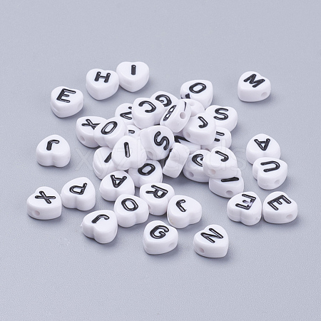 Acrylic Letter Beads MACR-CW0001-04-1