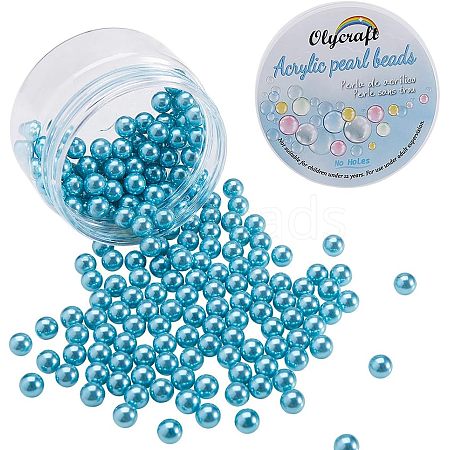 Olycraft Eco-Friendly Plastic Imitation Pearl Beads MACR-OC0001-06-1