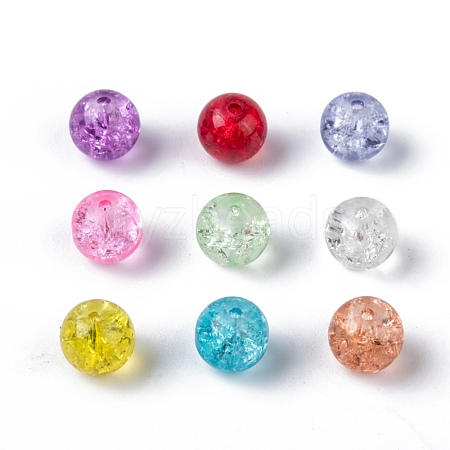 Transparent Crackle Glass Beads CCG-R001-8mm-M-1