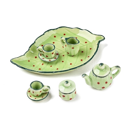 Porcelain Tea Set Decorations SJEW-R008-1