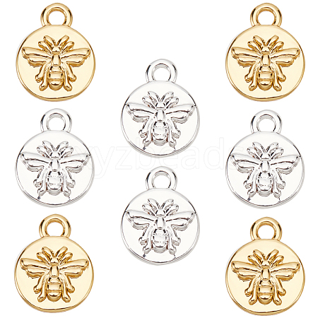 BENECREAT 8Pcs 2 Colors Brass Charms KK-BC0010-02-1