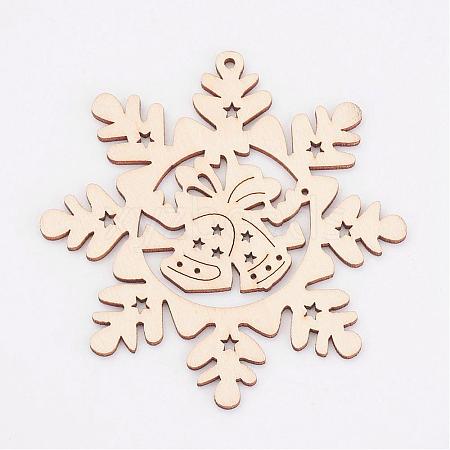 Undyed Wooden Pendants WOOD-K005-08-1