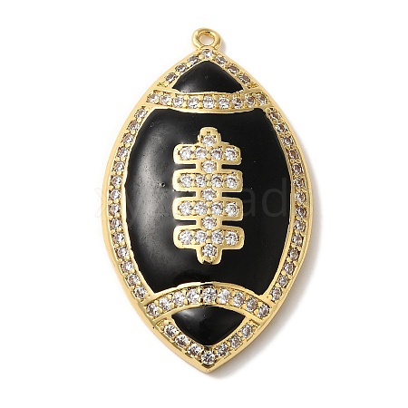 Rack Plating Brass Enamel with Cubic Zirconia Pendant KK-A229-32G-03-1