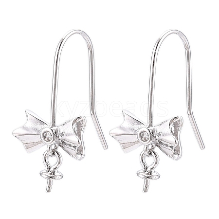 Anti-Tarnish Rhodium Plated 925 Sterling Silver Earring Hooks STER-T007-118P-1