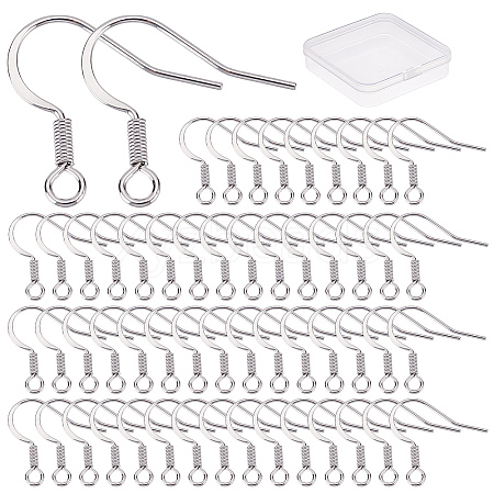 CREATCABIN 100Pairs Brass Earring Hooks KK-CN0001-78-1