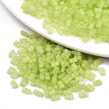 2-Hole Baking Paint Glass Seed Beads X-SEED-S031-M-SH1204FR-1