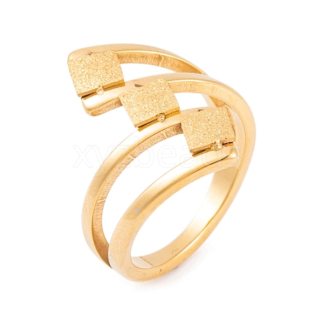 304 Stainless Steel Square Finger Ring for Women RJEW-C086-24-G-1