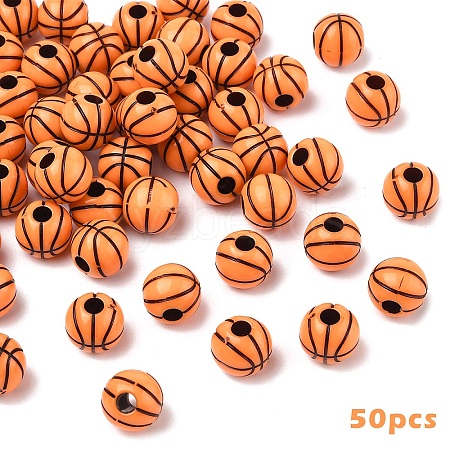 50Pcs Craft Style Acrylic Beads MACR-YW0003-86B-1