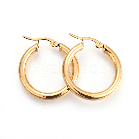 201 Stainless Steel Hoop Earrings X1-EJEW-A052-19J-G-1