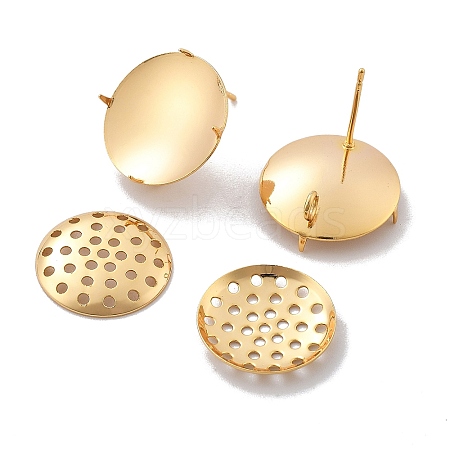 Brass Studs Earring Findings KK-K382-16C-G-1