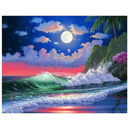 Sea with Moon DIY Diamond Painting Kits PW-WG55160-01-1