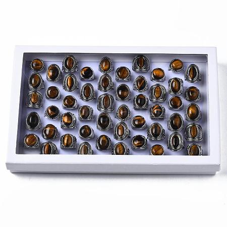 Natural Tiger Eye Rings G-S242-10-B-1