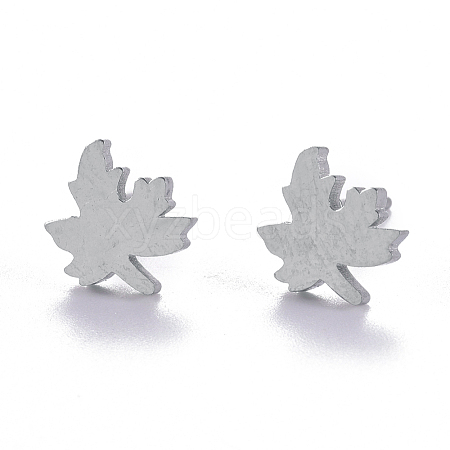 Tarnish Resistant Autumn Theme Unisex 304 Stainless Steel Stud Earrings EJEW-E254-10P-1