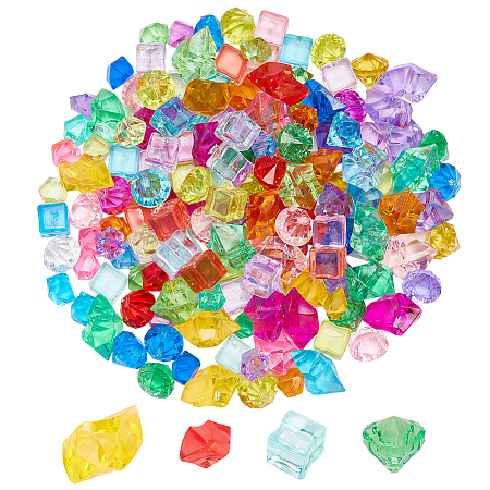   160Pcs 4 Style Transparent Acrylic Beads OACR-PH0004-21-1