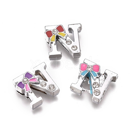 Alloy Enamel Letter Slide Charms PALLOY-K241-N-1