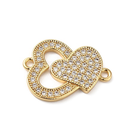 Rack Plating Brass Micro Pave Cubic Zirconia Connector Charms KK-O142-26G-1