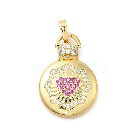 Rack Plating Brass Micro Pave Cubic Zirconia Pendants KK-I717-03G-1