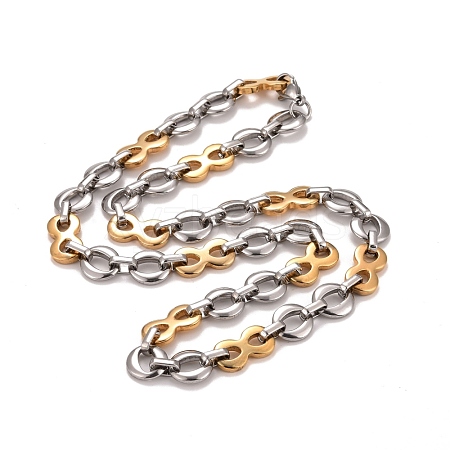 Vacuum Plating 304 Stainless Steel Infinity Link Chains Necklace STAS-E160-14GP-1