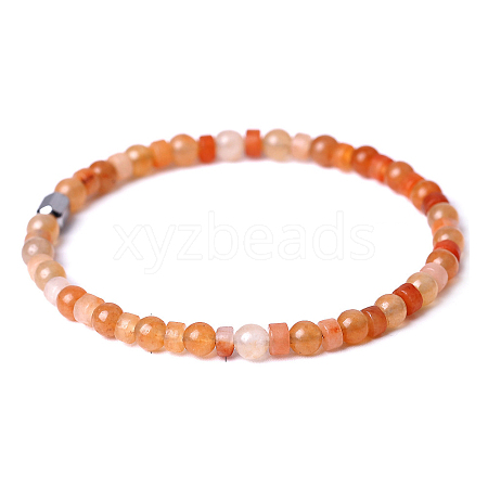 Natural Red Aventurine Beads Stretch Bracelets for Women Men PW-WG6A9BA-04-1