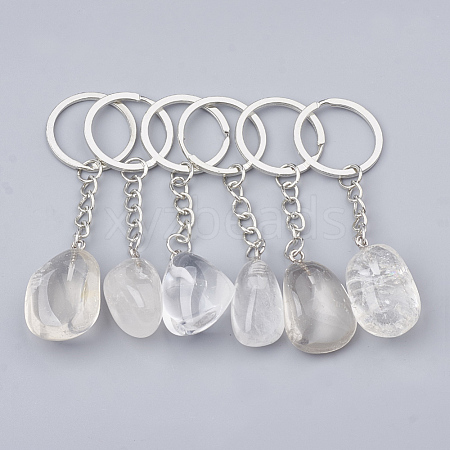 Natural Quartz Crystal Keychain G-T104-32C-1