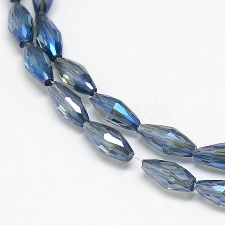 Electroplate Crystal Glass Rice Beads Strands EGLA-F042-A07-1