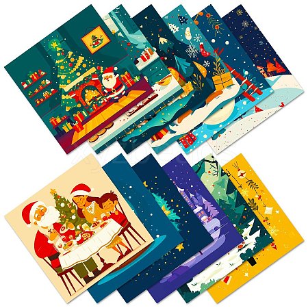 12Pcs Christmas Scrapbook Paper Pads DIY-P085-01C-1