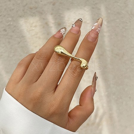 Alloy Open Cuff Rings for Women RJEW-S412-04G-05-1