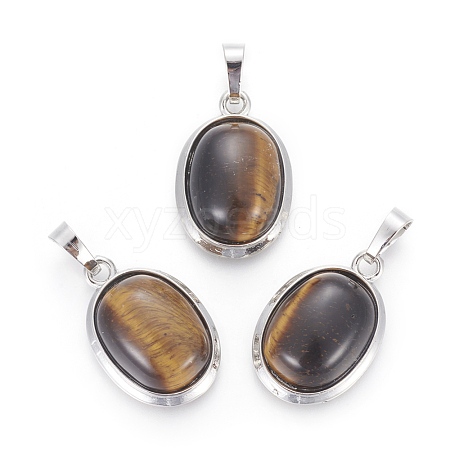 Natural Tiger Eye Pendants G-L512-D21-1