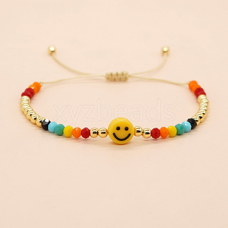 Acrylic Beads Braided Bead Bracelets KG4312-1-1