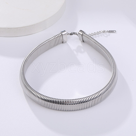 304 Stainless Steel Snake Chain Cuff Bangles for Women WG54B23-02-1
