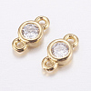 Brass Micro Pave Cubic Zirconia Links X-KK-F714-09G-1