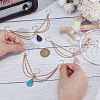 3Pcs Natural Rose Quartz Lapis Lazuli & Synthetic Turquoise Teardrop Charm Chain for Planters Decoration HJEW-OC00099-3