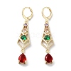 Teardrop Rack Plating Golden Brass Dangle Leverback Earrings EJEW-A030-06G-02-1