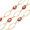 Rack Plating Brass Enamel Link Chains CHC-P012-11G-01-1