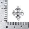 Rack Plating Brass Micro Pave Cubic Zirconia Cross Fleury Connector Charms KK-A234-058P-3