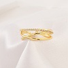 Rack Plating Cross Brass Micro Pave Clear Cubic Zirconia Cuff Rings for Women RJEW-M028-123G-1