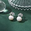 Natural Pearl Ear Studs EJEW-P286-38P-2