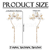 2Pcs 2 Styles Flower Crystal Rhinestone & Plastic Pearl Cuff Earrings EJEW-FH0001-13G-2