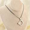 304 Stainless Steel Crescent Moon Star Pendant Twisted Chain Necklaces NJEW-S387-07P-3