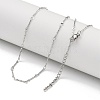 304 Stainless Steel Textured Bar Link Chain Necklaces NJEW-H043-03P-1