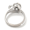Heart with Letter Rack Plating Brass Micro Pave Cubic Zirconia Adjustable Rings for Women RJEW-I105-06P-S-3