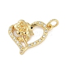 Rack Plating Brass Micro Pave Cubic Zirconia Pendants KK-H509-03G-02-1